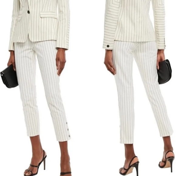 RAG & BONE Women's Simone Pinstripe Pants - White/cream - Picture 3 of 6